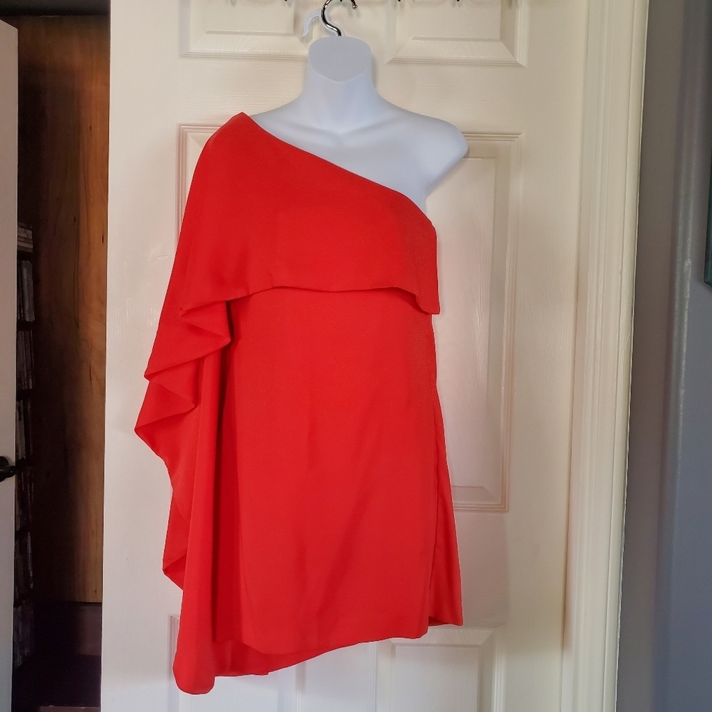 Guess By Marciano Coral Cape Mini Dress One-shoulder Slip Sheath Princess Fairy